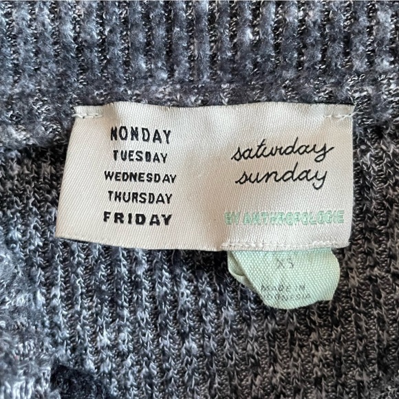 Anthropologie Saturday Sunday Weekender Ribbed 1/4 Zip Sweatshirt - Picture 7 of 9